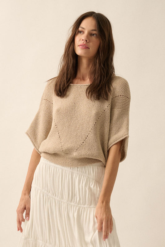 Knit Pointelle Spring Sweater