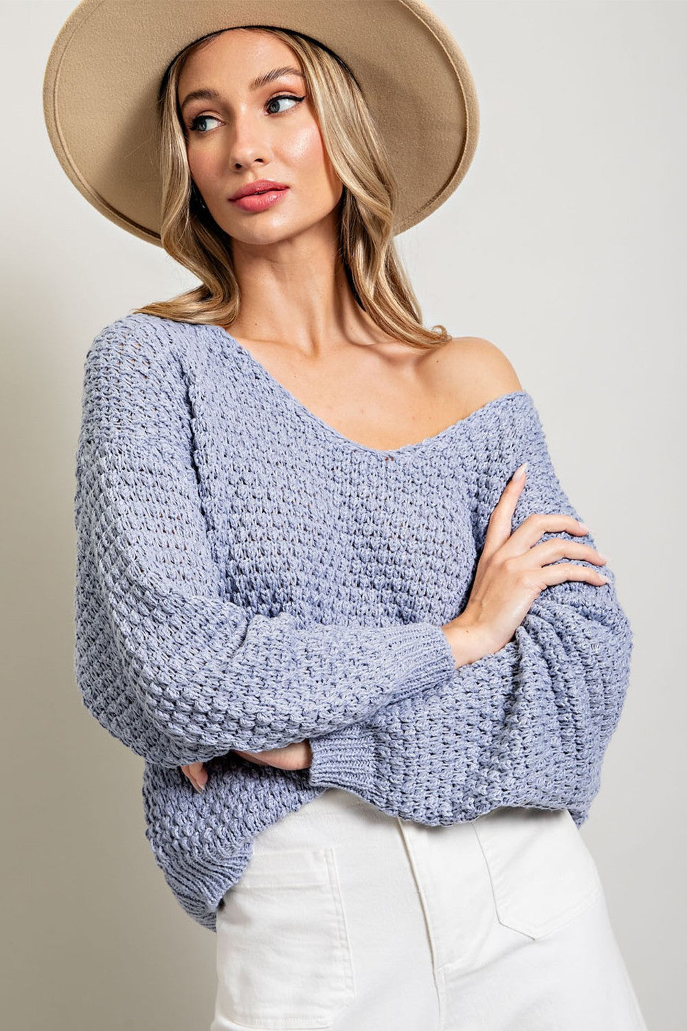 Periwinkle Spring Knit Sweater