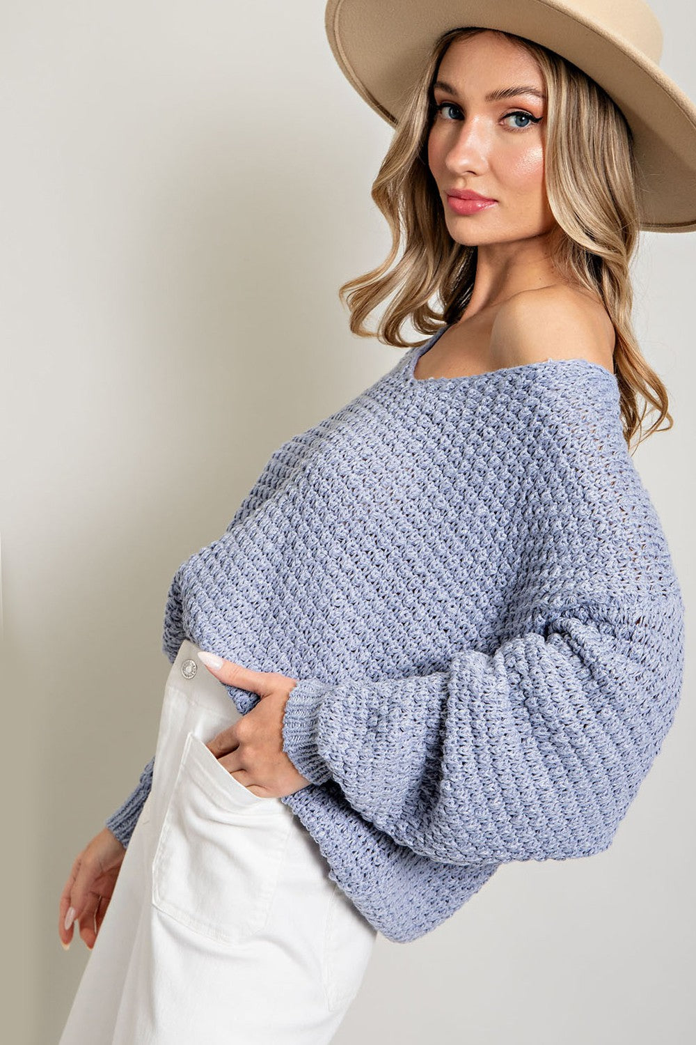 Periwinkle Spring Knit Sweater