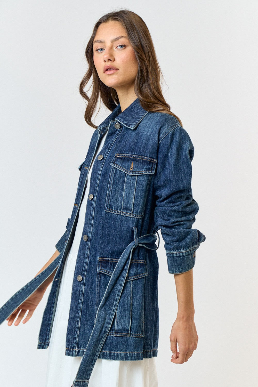 Belted Denim Jacket