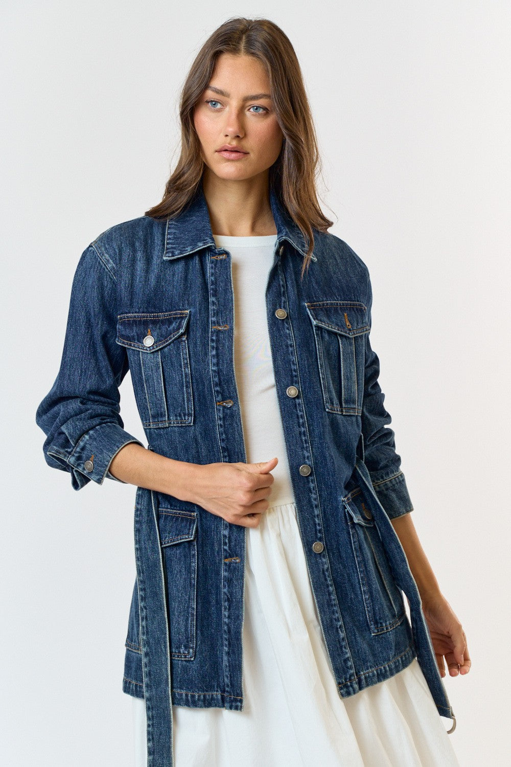 Belted Denim Jacket