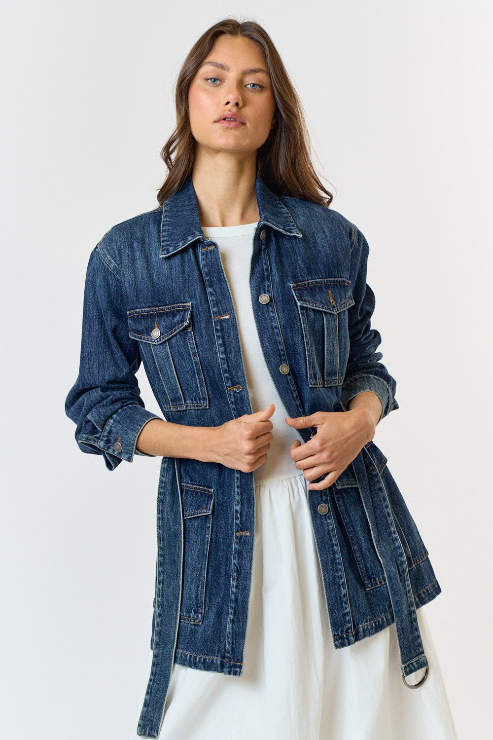 Belted Denim Jacket