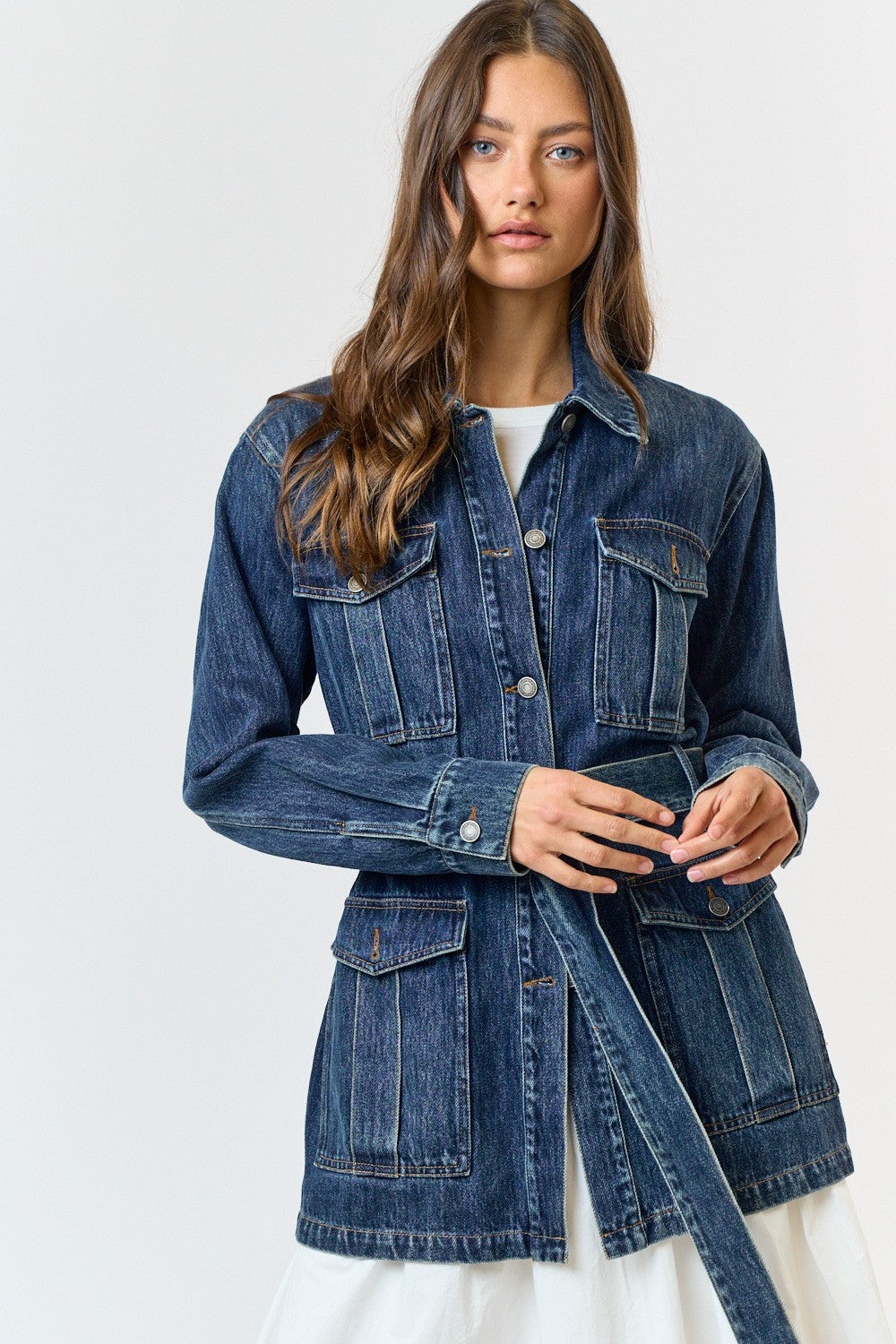 Belted Denim Jacket