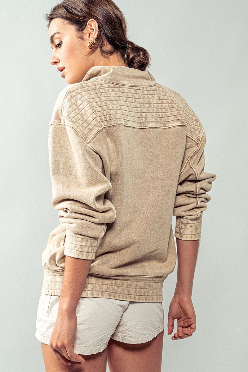 French Terry Sweatshirt - Taupe or Olive