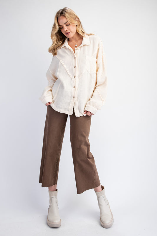 Crinkle Tunic - Cream