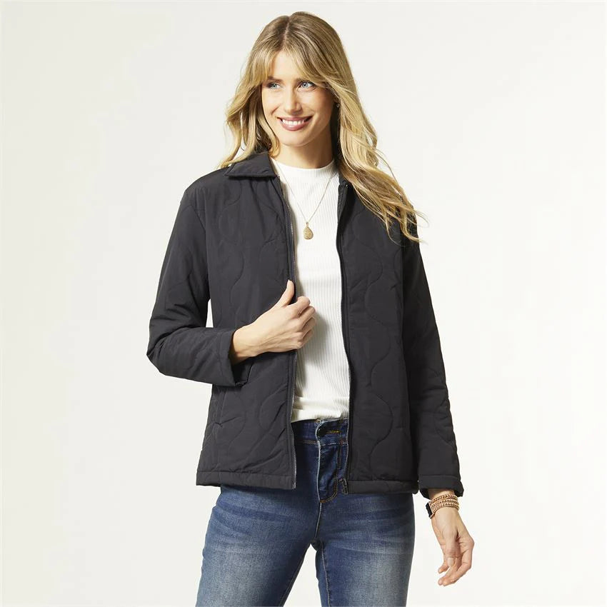 Carmen Lightweight Puffer Zip Up Coat (2 colors)