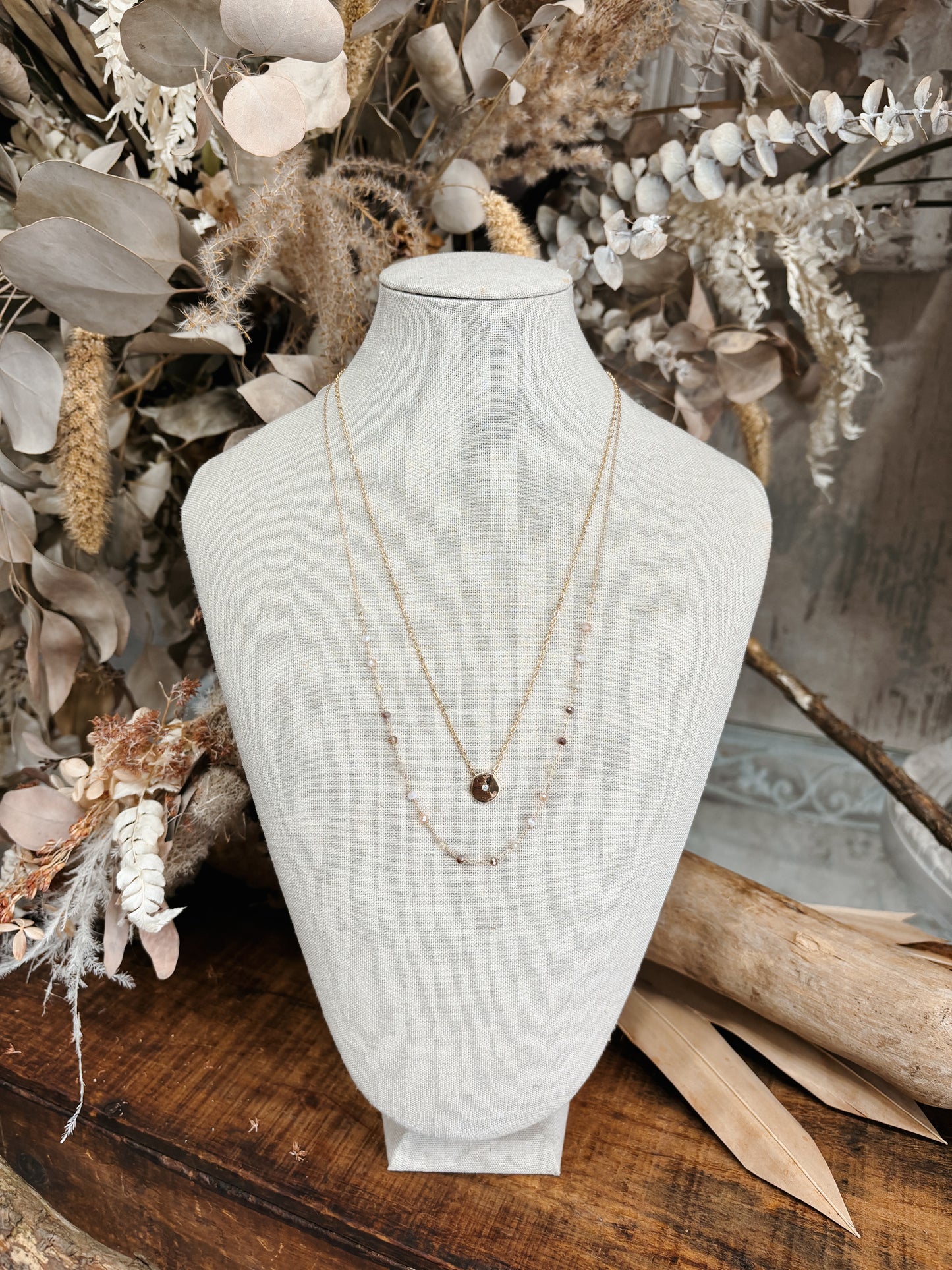 Dainty Chain Layered Coin Necklace