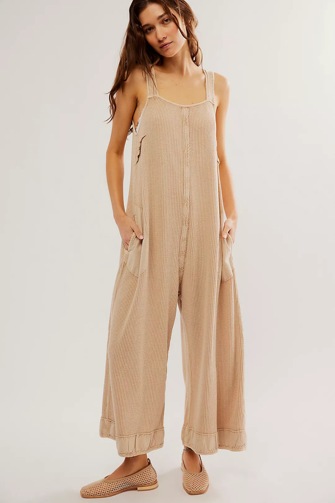 Mineral Washed Overalls - Beige or Turquoise