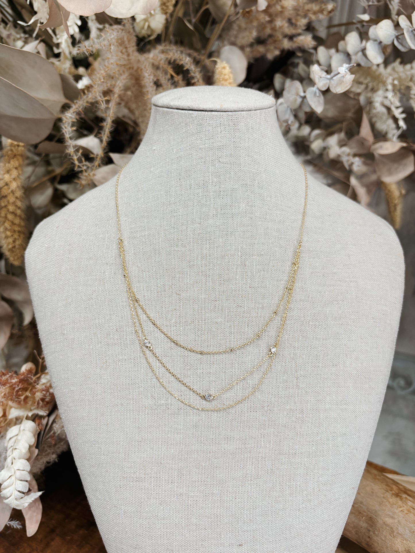 Dainty Triple Layered Chain Necklace