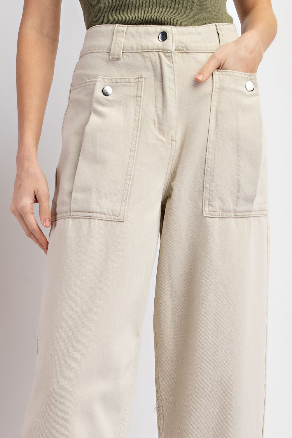 Mineral Washed Pocket Pants - Oatmeal