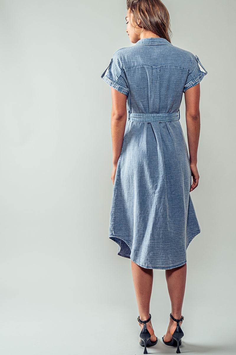 Cotton Midi Shirt Dress