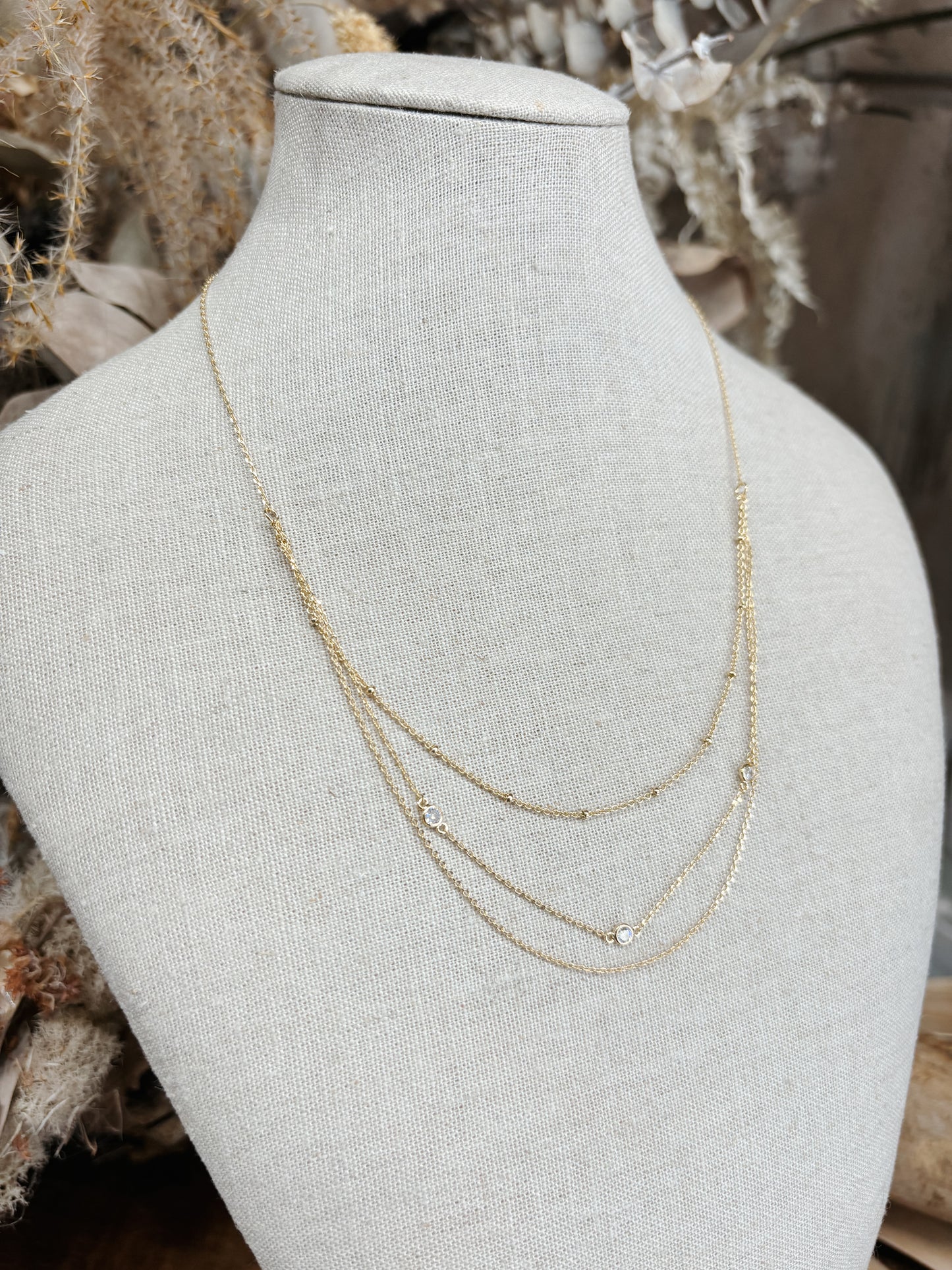 Dainty Triple Layered Chain Necklace