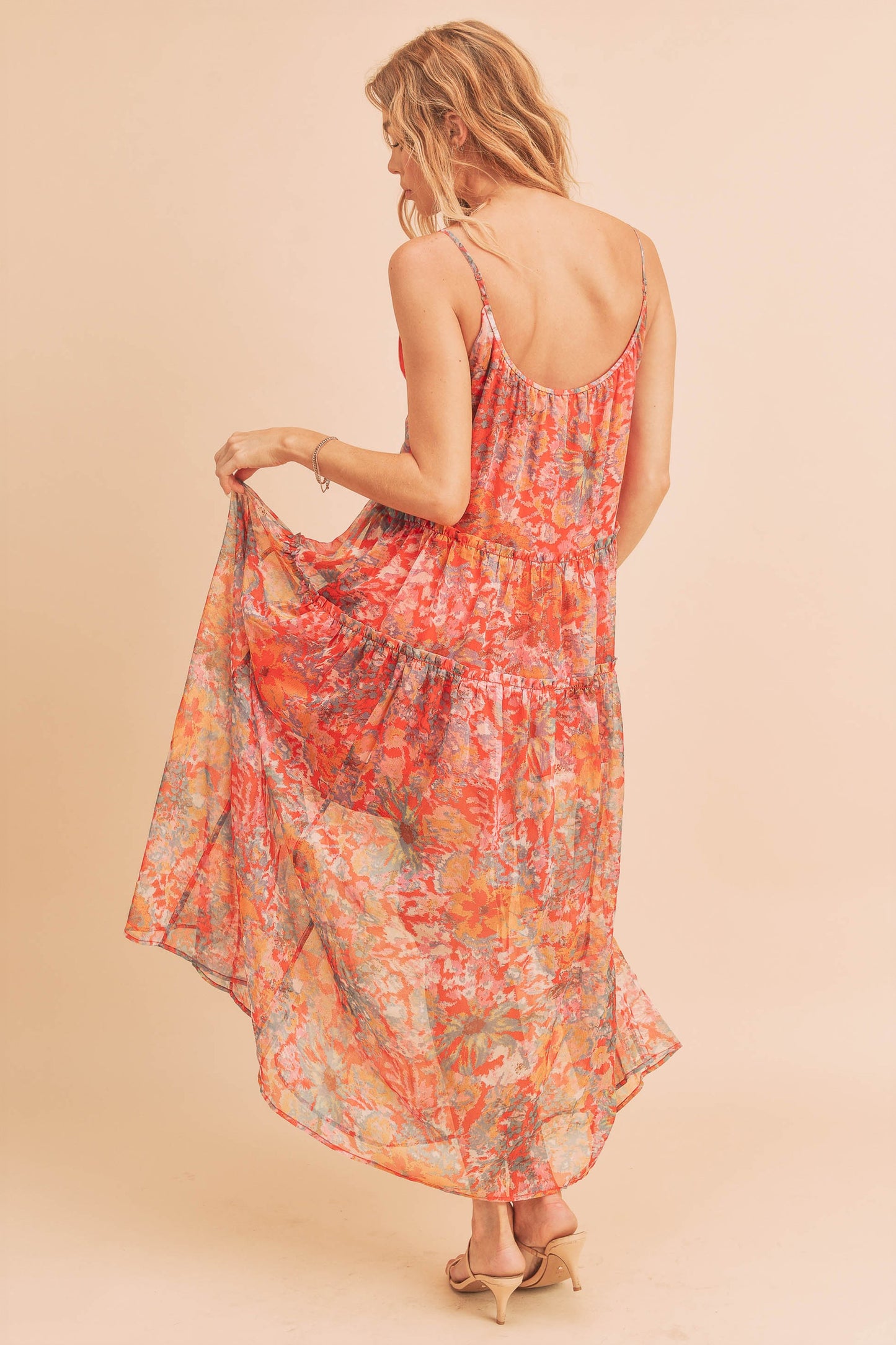 Violetta Floral Maxi Dress - Red