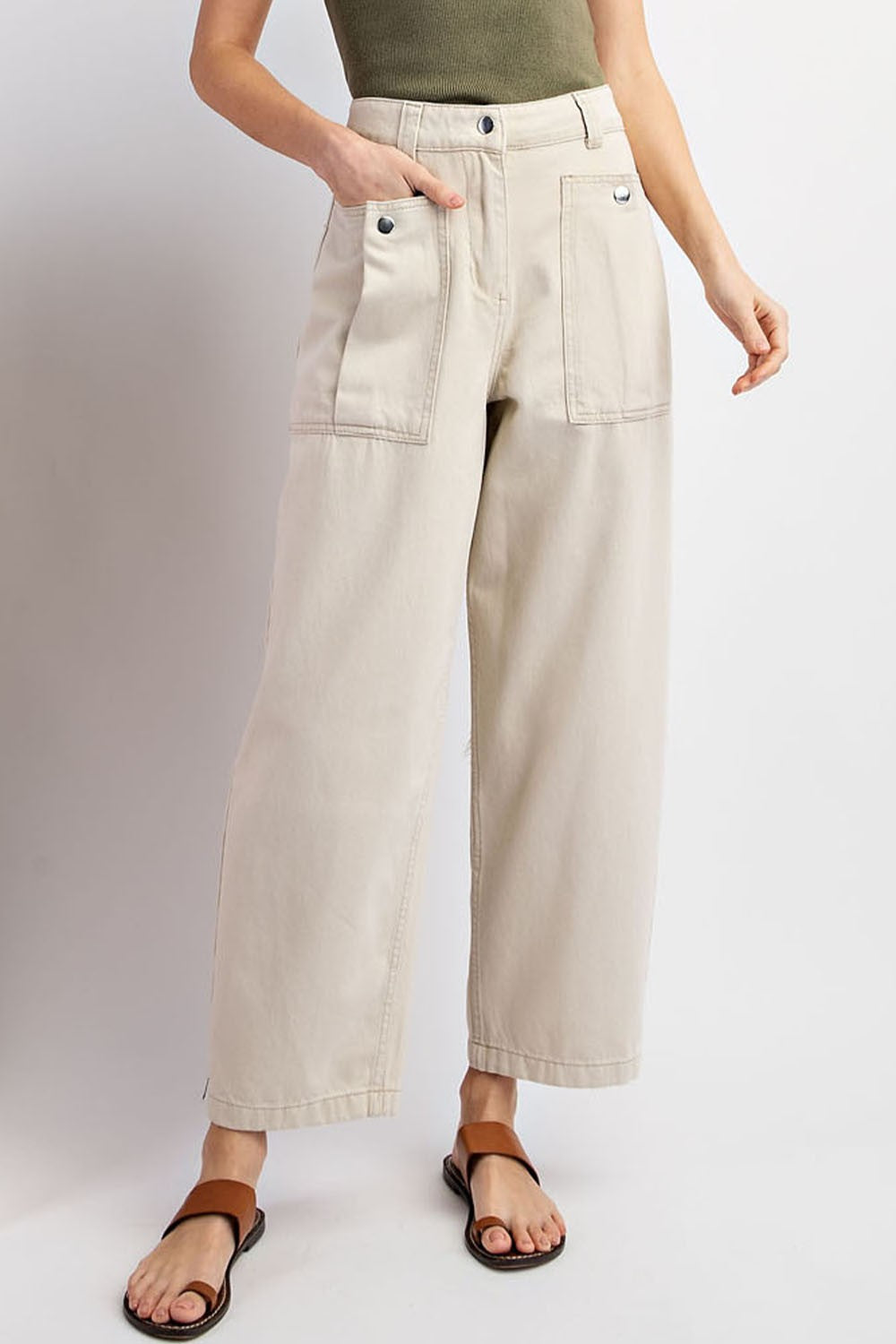 Mineral Washed Pocket Pants - Oatmeal