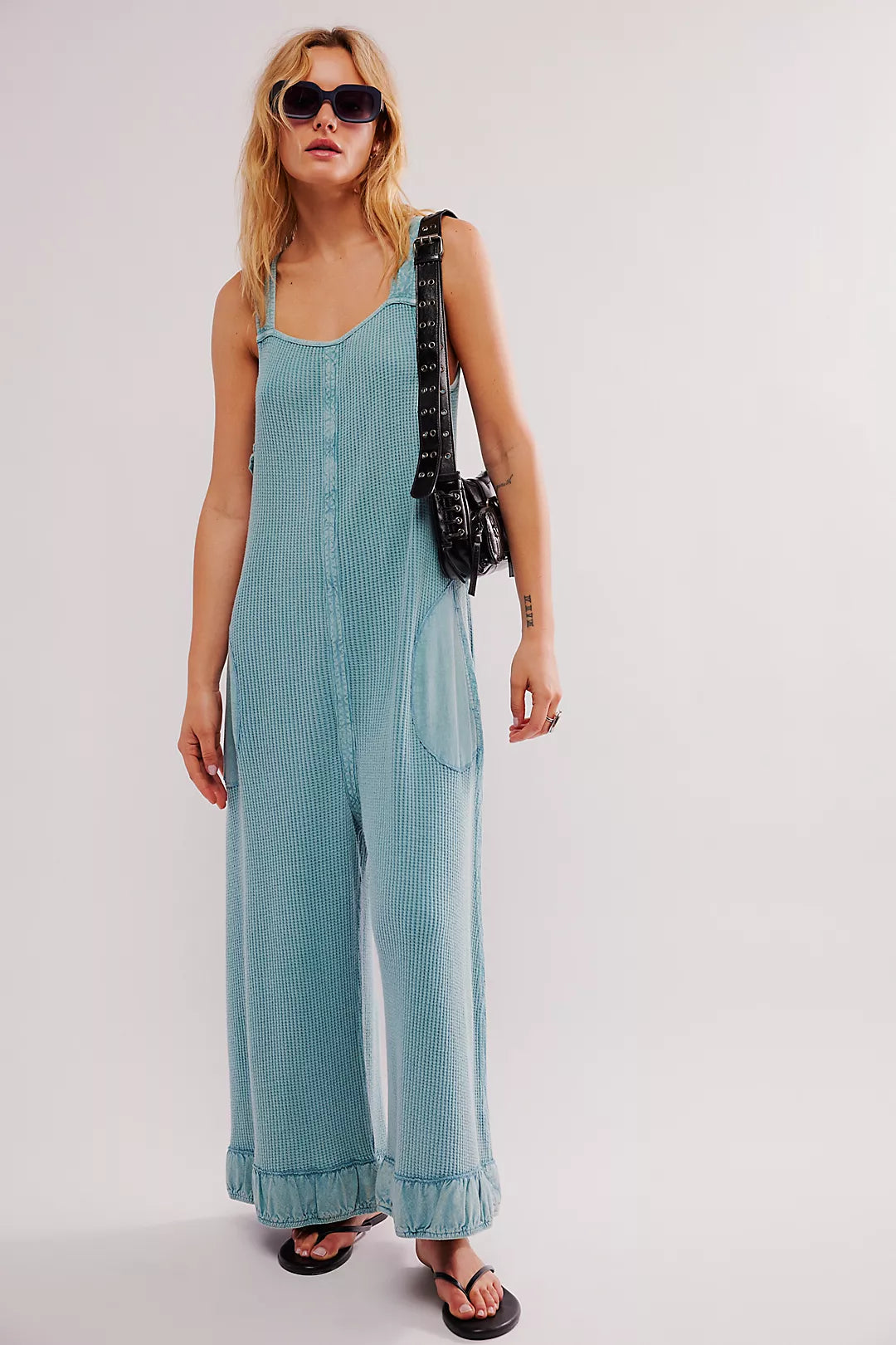 Mineral Washed Overalls - Beige or Turquoise