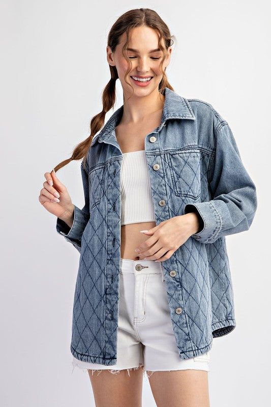 Quilted Button Down Jacket