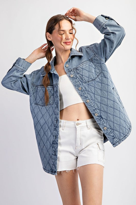 Quilted Button Down Jacket