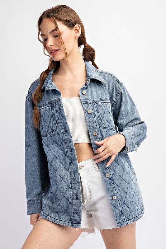 Quilted Button Down Jacket