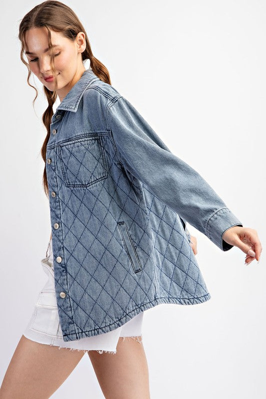 Quilted Button Down Jacket