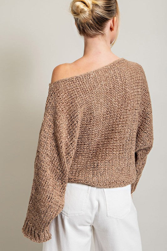 Loose Fit Knit Top - Sage or Mocha