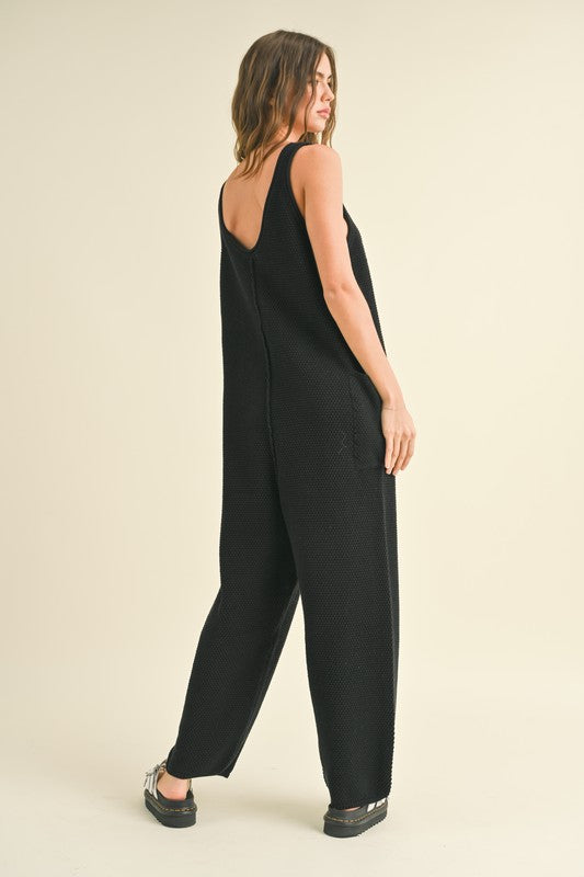 Knitted Jumpsuit - Gray or Black