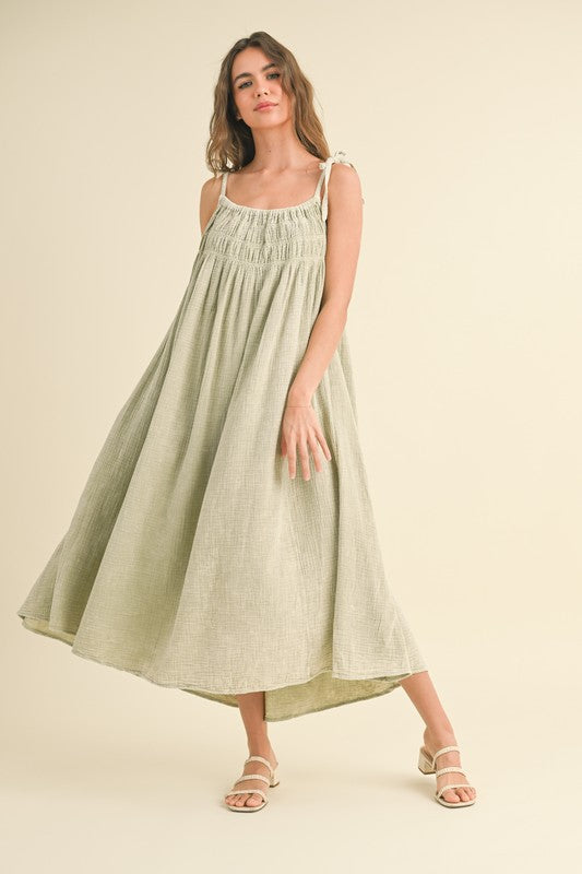 Dye & Wash Gauze Dress