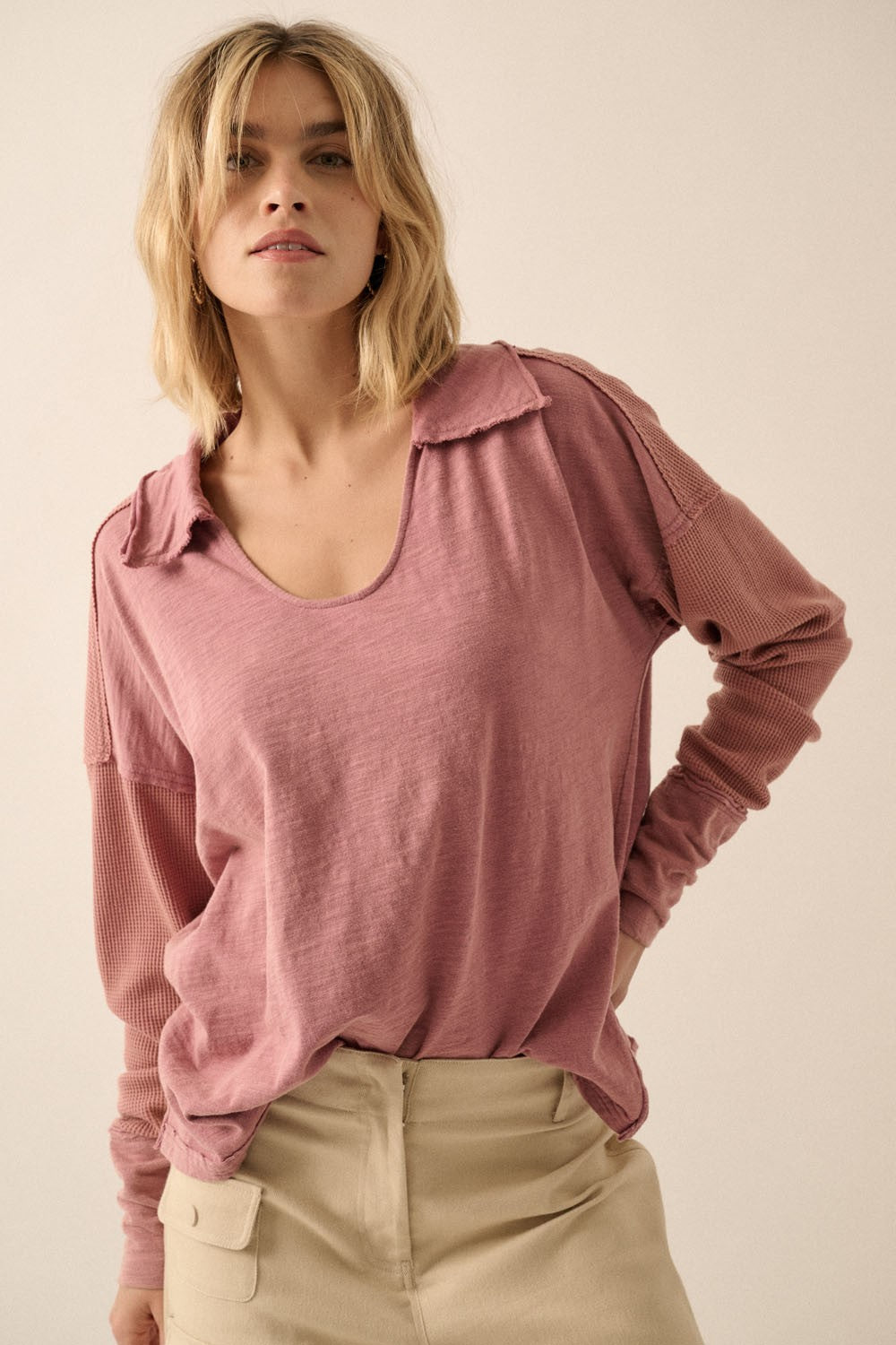 Relaxed Mineral Washed Knit Top