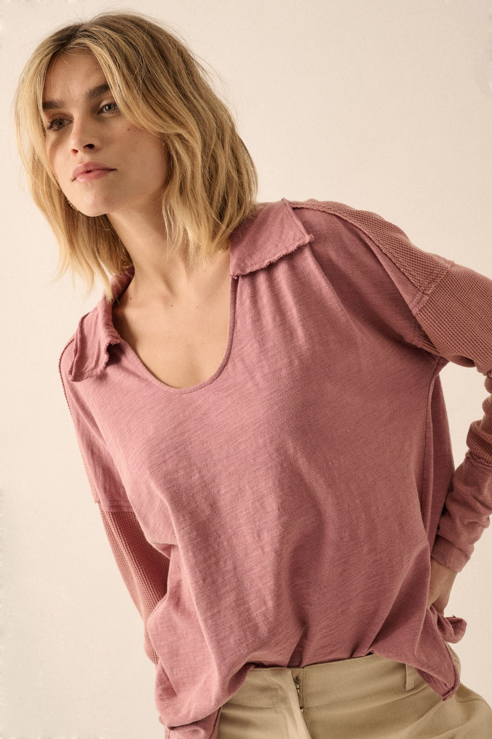 Relaxed Mineral Washed Knit Top