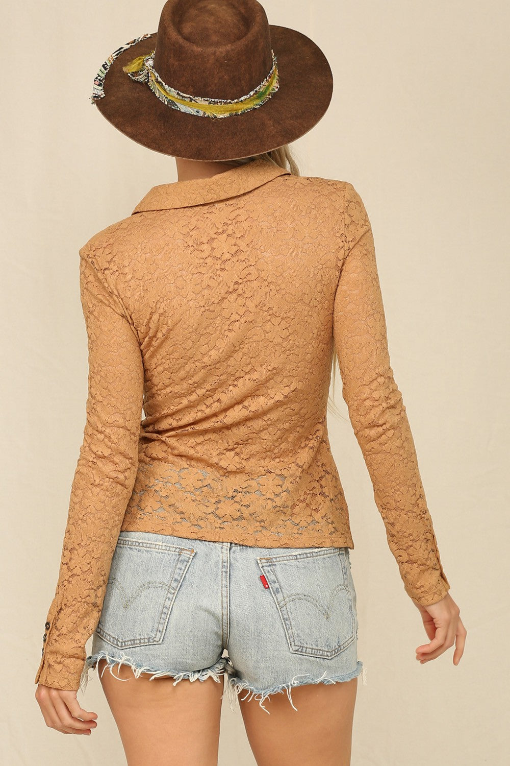 Camila Lace Top - Spiced Cider