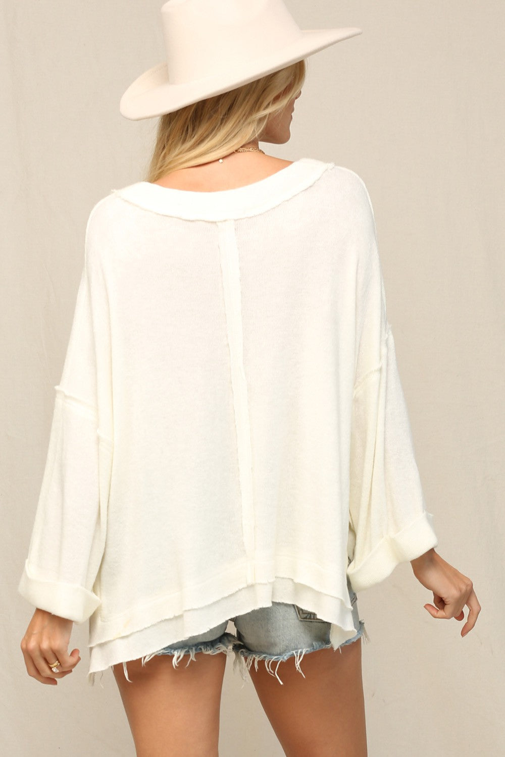 Stevie Slouchy Top - Gray or White