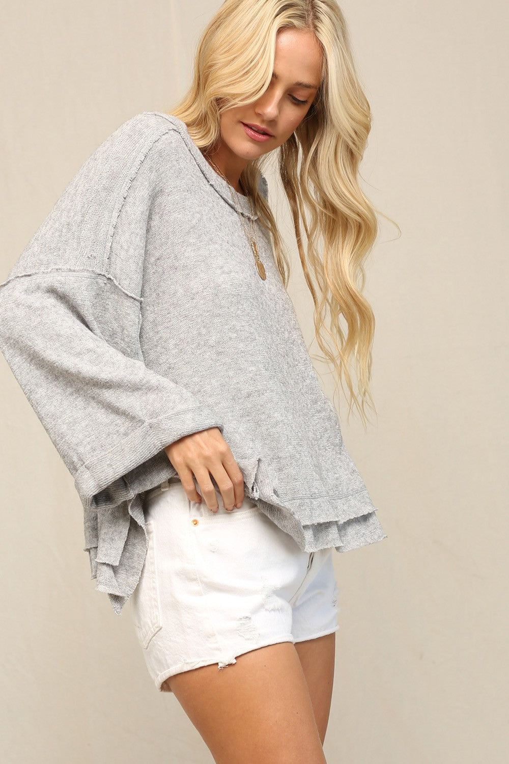 Stevie Slouchy Top - Gray or White